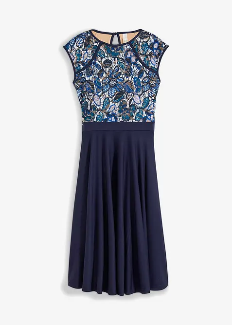 Midi šaty s krajkou, bonprix