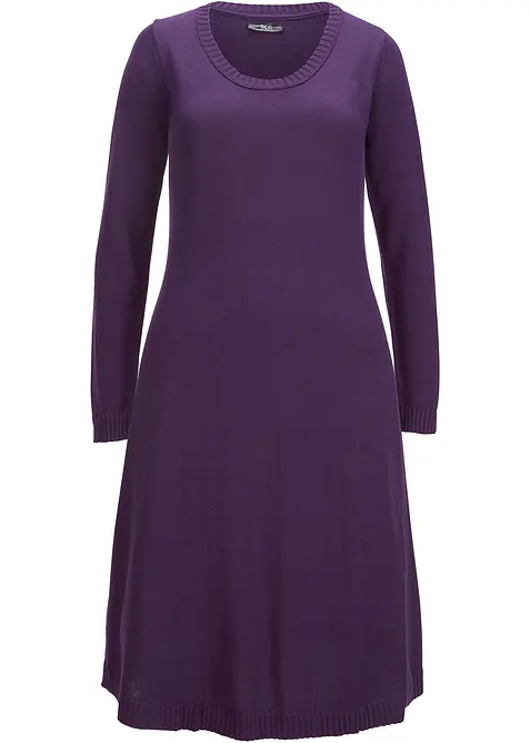 Pletené šaty s rozšiřujícím se střihem, bonprix