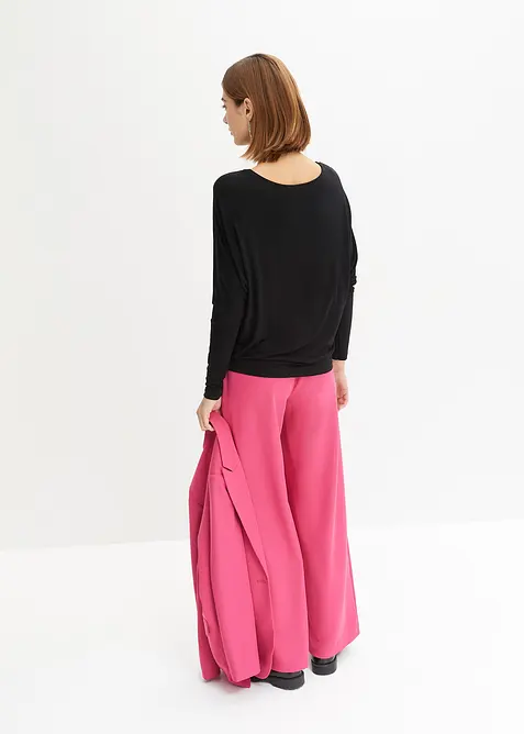 Tričko s dlouh&yacute;m ruk&aacute;vem z měkk&eacute; směsi s visk&oacute;zou, bonprix