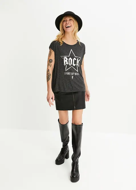 Dlouhé tričko z měkké viskózové směsi, bonprix