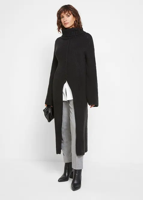 Dlouhý svetr s rolákem, různé varianty nošení, bonprix