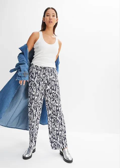 Kalhoty bez zapínání, ze splývavé viskózy, bonprix