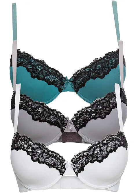 Vyztužen&aacute; podprsenka (3 ks v balen&iacute;), bonprix