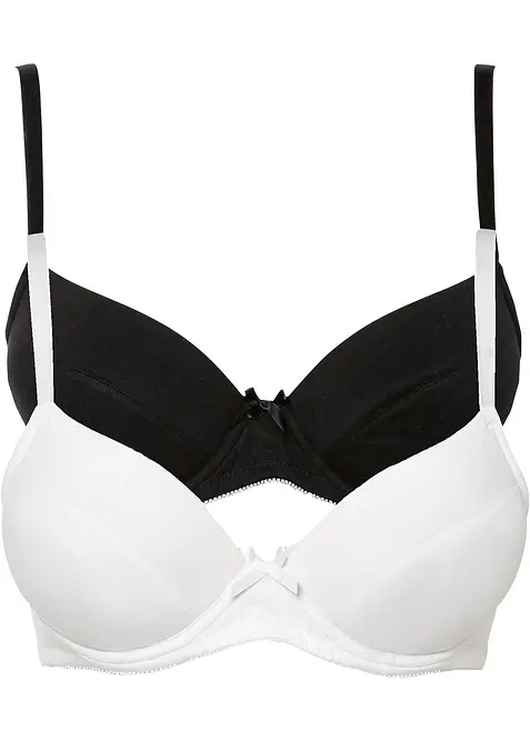 Push-up podprsenka s kosticemi a organickou bavlnou (2 ks v balení), bonprix