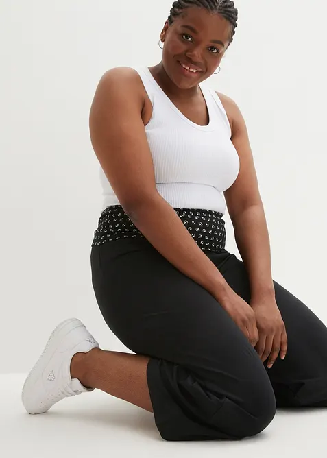 Úpletové kalhoty Culotte s pohodlnou pasovkou, bonprix