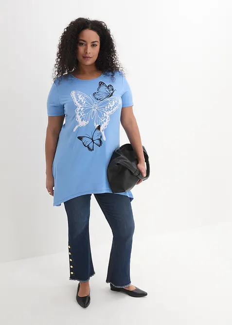 Dlouhé triko s cípem a motýlím vzorem, bonprix