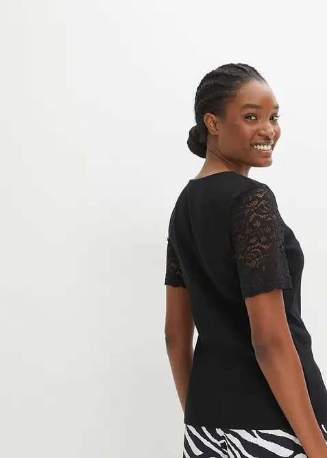 Žebrované tričko z bavlny, bonprix