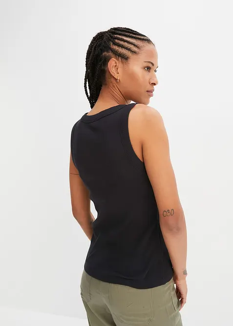 Žebrovaný top z čisté organické bavlny, bonprix