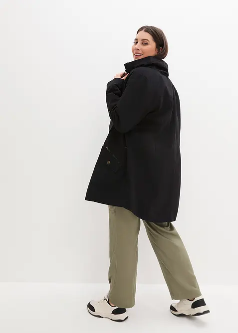 Kr&aacute;tk&aacute; bavlněn&aacute; parka se stoj&aacute;čkem, vypasovan&aacute;, bonprix