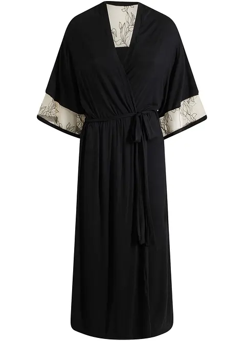 Dlouhé viskózové kimono s výšivkou, bonprix