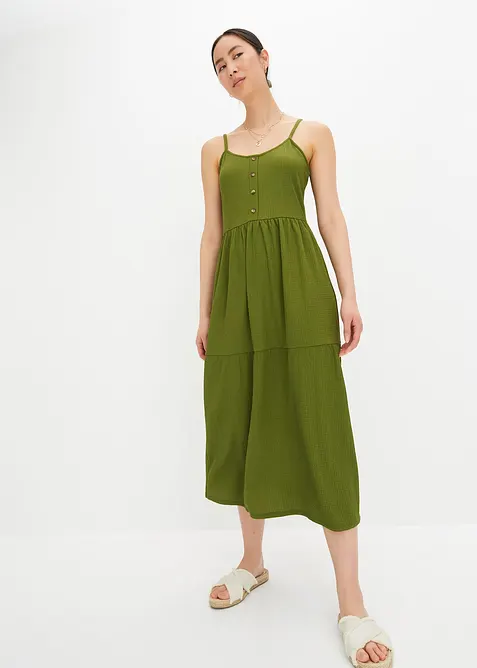 Žerzejov&eacute; &scaron;aty s vol&aacute;ny a ozdobnou knofl&iacute;kovou l&eacute;gou, bonprix