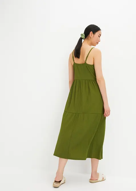 Žerzejov&eacute; &scaron;aty s vol&aacute;ny a ozdobnou knofl&iacute;kovou l&eacute;gou, bonprix