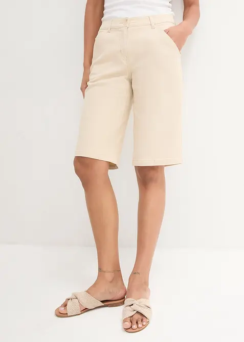 Bavlněné bermudy ke kolenům, s detaily ve stylu Utility, bonprix
