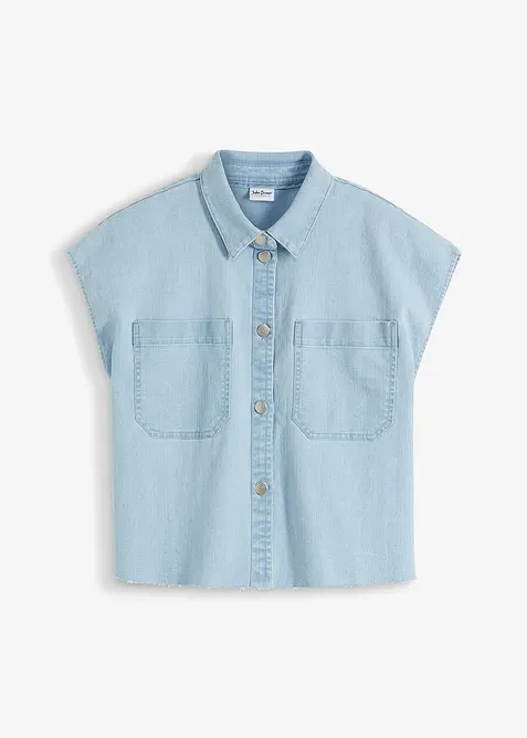 Krátká džínová boxy halenka, bonprix