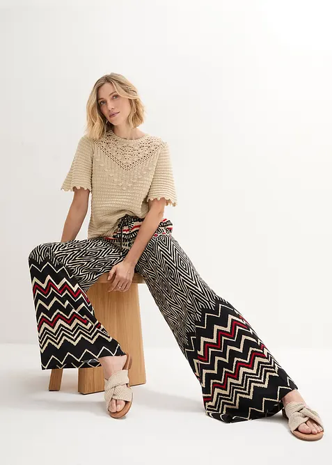 Kalhoty Marlene ze splývavé viskózy, bonprix