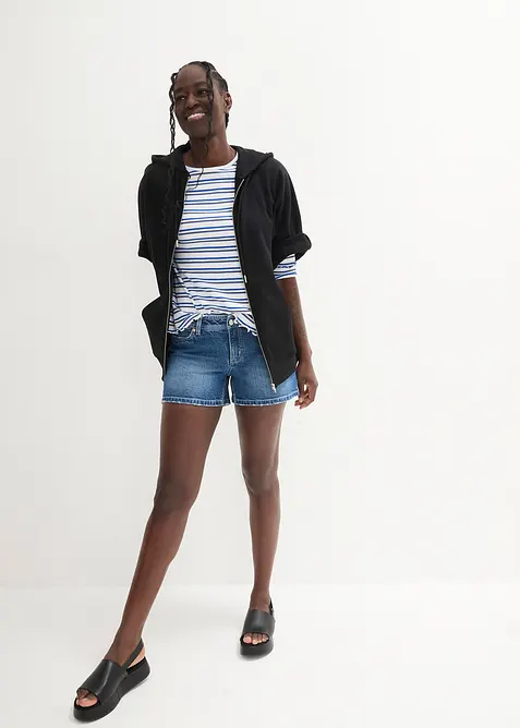 Strečov&eacute; dž&iacute;nov&eacute; &scaron;ortky, Mid Waist, bonprix