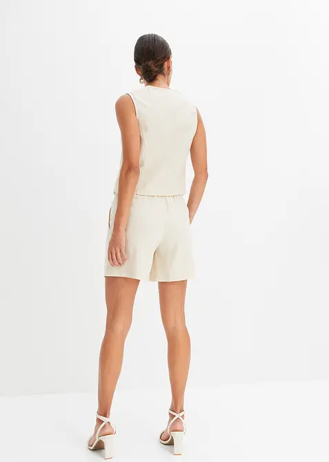 Vesta a šortky ze lněné směsi, bonprix