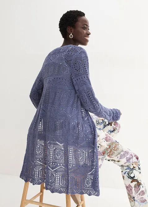 Dlouh&yacute; ažurov&yacute; svetř&iacute;k, bonprix