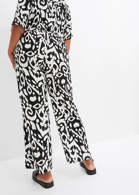 &Scaron;irok&eacute; kalhoty ze strukturovan&eacute; visk&oacute;zy, bonprix