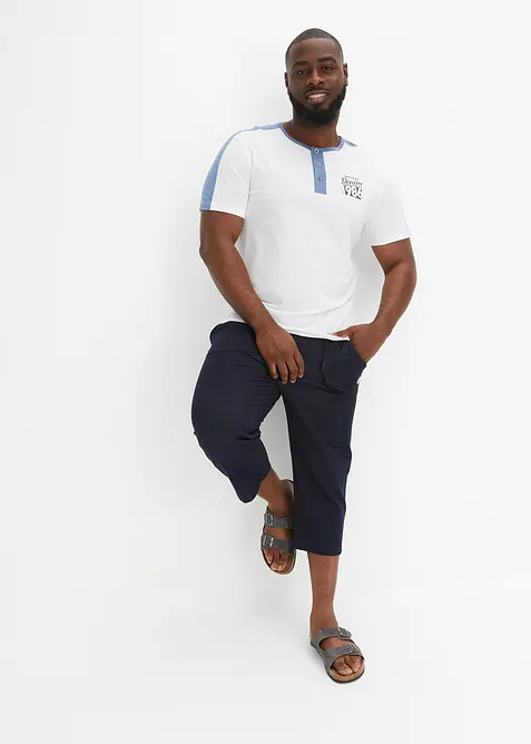 3/4 teplákové kalhoty v denimovém vzhledu s pohodlným pasem, bonprix