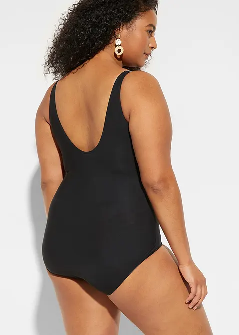 Stahovací jednodílné plavky, lehký tvarující efekt, s výstřihem do V, bonprix