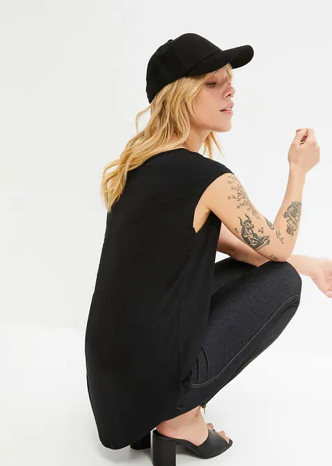 Tričko s asymetrickým spodním okrajem, ze splývavé směsi s viskózou, bonprix