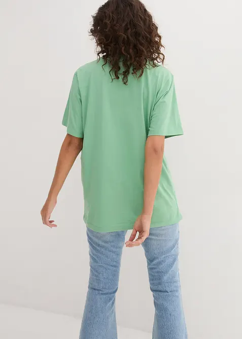 Dlouh&eacute; tričko se &scaron;irok&yacute;m střihem a s v&yacute;střihem do V, kr&aacute;tk&yacute; ruk&aacute;v (5 ks v balen&iacute;), bonprix