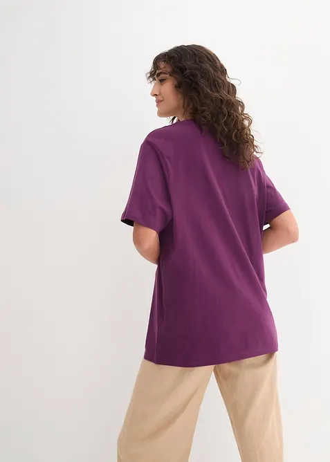 Dlouh&eacute; tričko se &scaron;irok&yacute;m střihem a s v&yacute;střihem do V, kr&aacute;tk&yacute; ruk&aacute;v (5 ks v balen&iacute;), bonprix