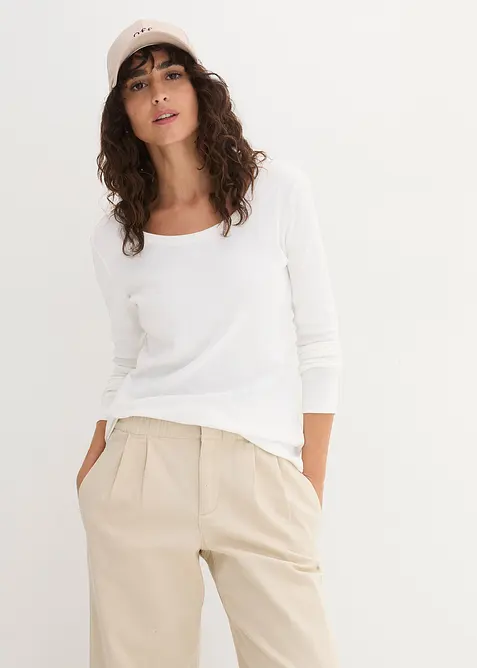 Tričko s dlouhým rukávem, z čisté organické bavlny, bonprix
