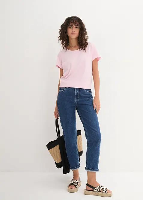 Tričko s kulat&yacute;m v&yacute;střihem (5 ks v balen&iacute;), bonprix