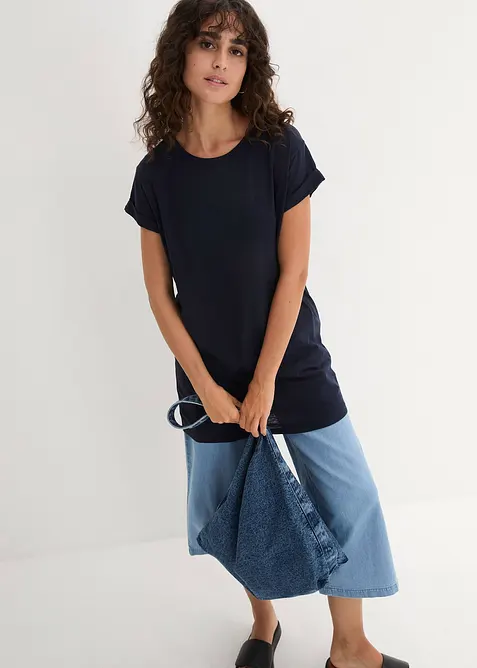 Dlouh&eacute; boxy tričko s kr&aacute;tk&yacute;mi ruk&aacute;vy, bonprix