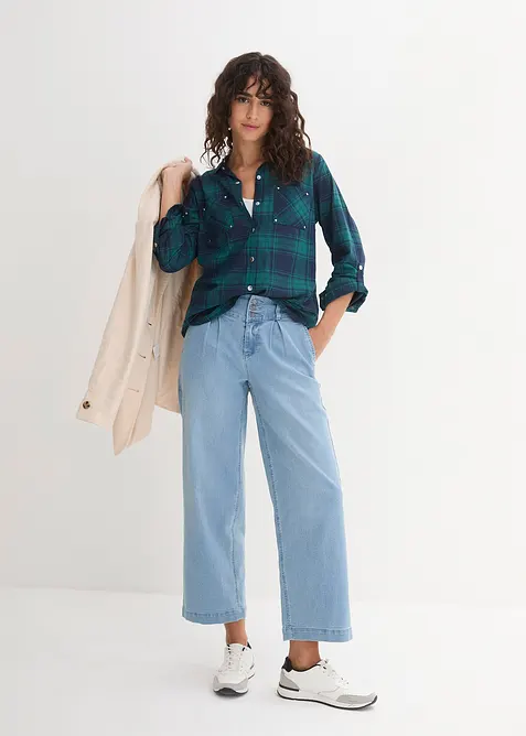 Kostkovan&aacute; ko&scaron;ilov&aacute; halenka z čist&eacute; bavlny, bonprix