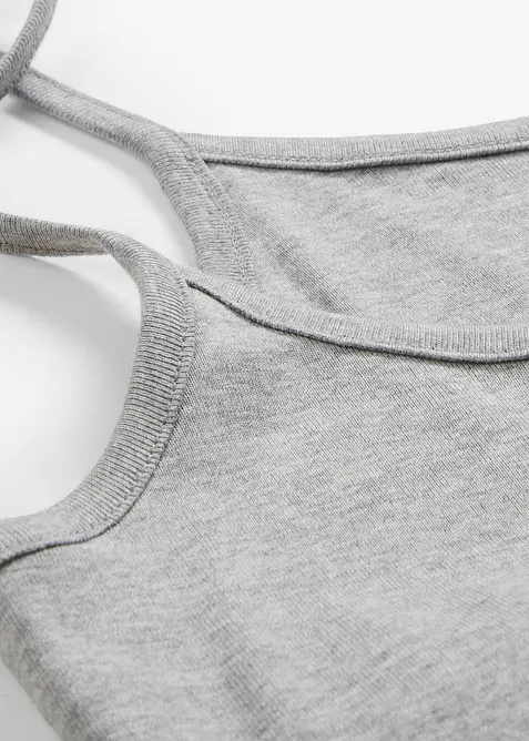 Top s úzkými ramínky, z čisté bavlny (3 ks v balení), bonprix