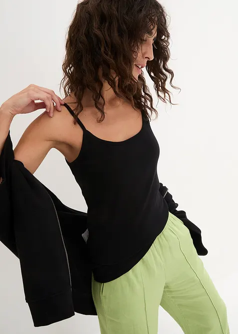 Top s &uacute;zk&yacute;mi ram&iacute;nky, z čist&eacute; bavlny (3 ks v balen&iacute;), bonprix