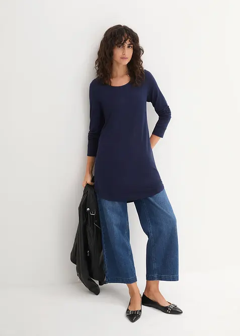 Dlouhé viskózové triko, dlouhý rukáv, bonprix
