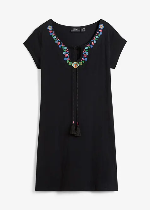 Žerzejové šaty z žíhané příze, z čisté bavlny, bonprix