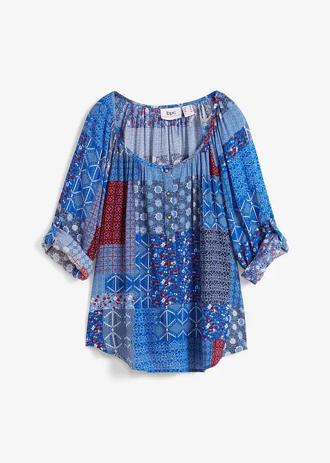 Tuniková halenka se zmačkaným efektem, dlouhý rukáv, bonprix