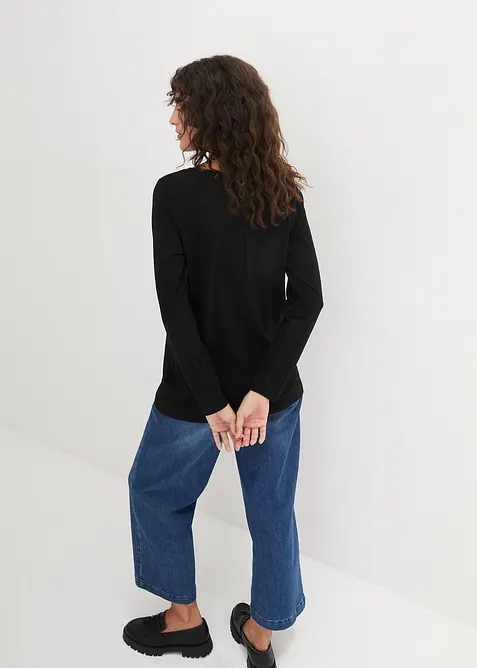 Triko s dlouhým rukávem, z čisté organické bavlny, bonprix