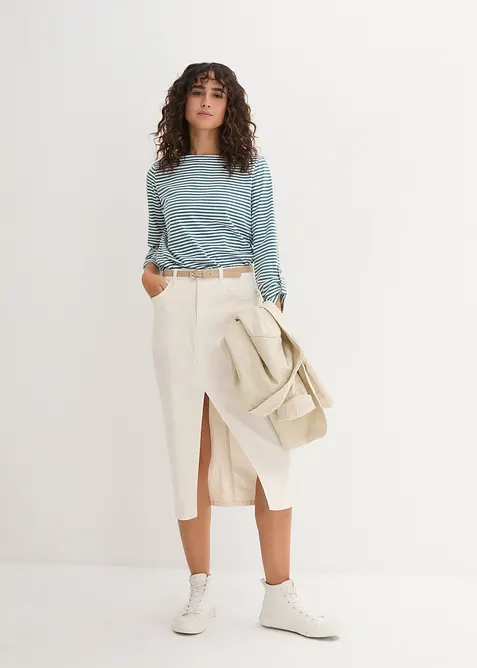 Tričko s dlouhým rukávem z čisté bavlny, bonprix