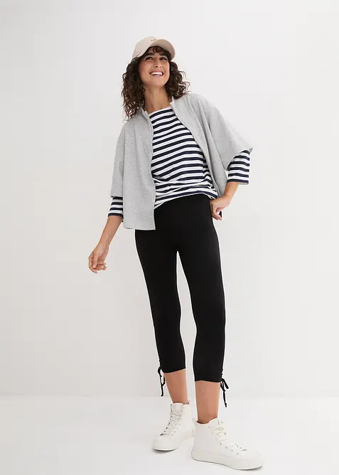 Capri legíny s nařasením (2 ks v balení), bonprix