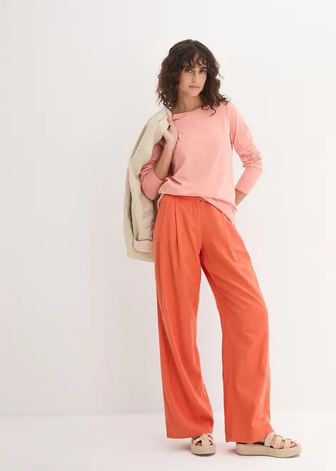 Dlouhé triko s kulatým výstřihem, dlouhý rukáv (5 ks v balení), bonprix