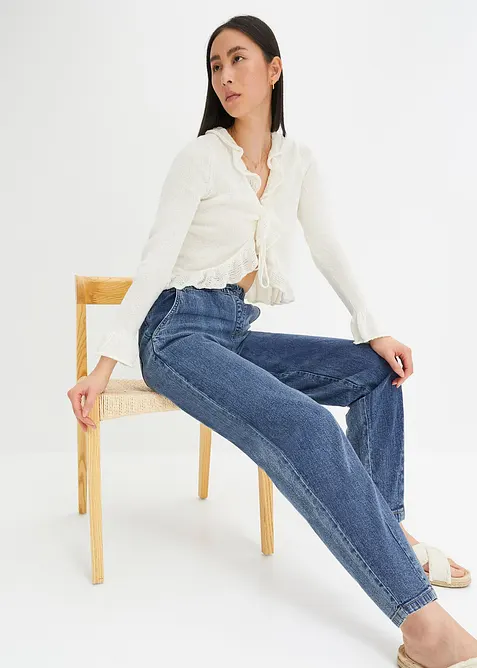 Džíny Barrel Mid Waist, pohodlný pas, bonprix