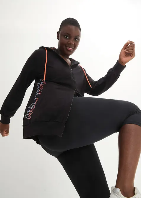 Mikina na zapínání s kapucí, dlouhý rukáv, bonprix