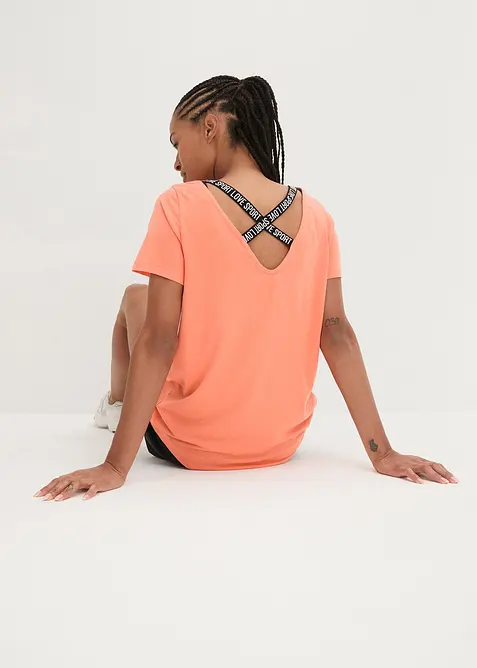 Dlouh&eacute; sportovn&iacute; triko s v&yacute;střihem na z&aacute;dech, bonprix