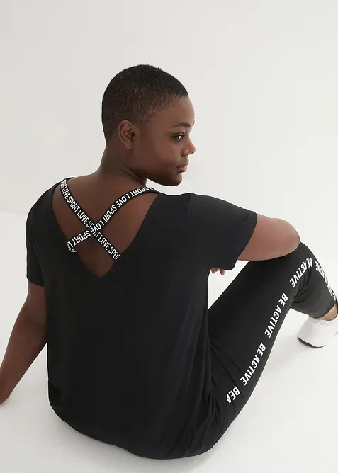 Dlouhé sportovní triko s výstřihem na zádech, bonprix