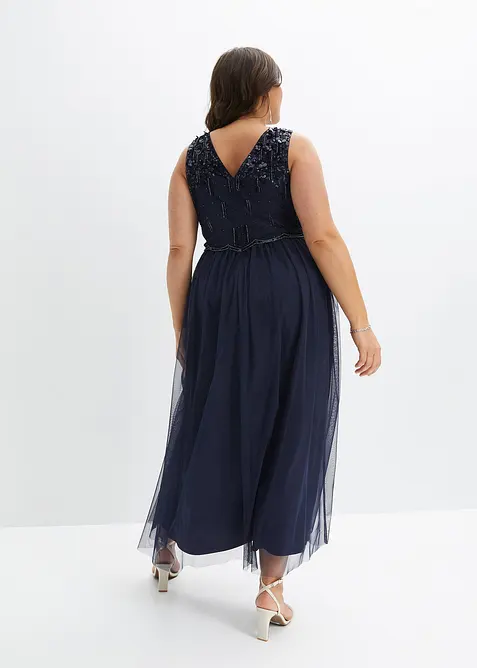 Maxi šaty s výšivkou s flitry, bonprix