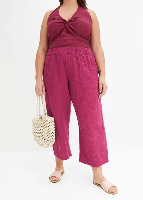 Marlene kalhoty z bavlněn&eacute;ho mu&scaron;el&iacute;nu, bonprix