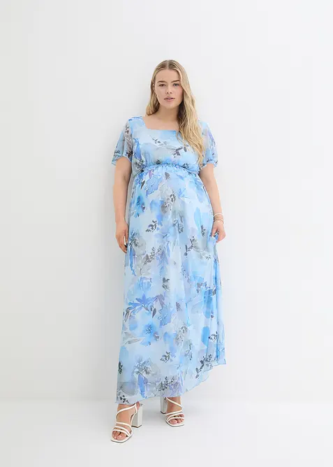 Maxi těhotenské šaty z něžné síťoviny, bonprix