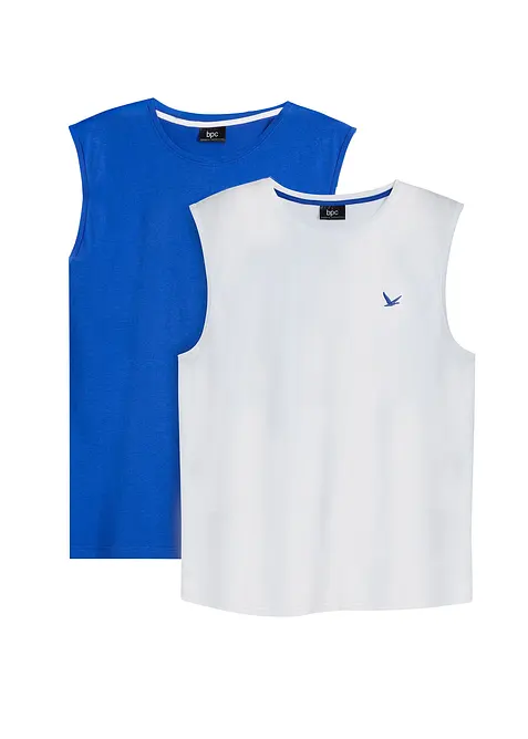 Triko bez rukávů, z čisté organické bavlny (2 ks v balení), bonprix
