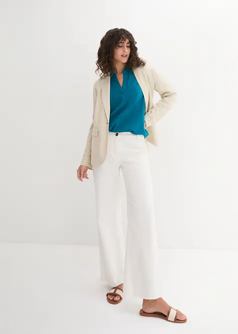 Lněn&aacute; halenka, 3/4 ruk&aacute;v, bonprix